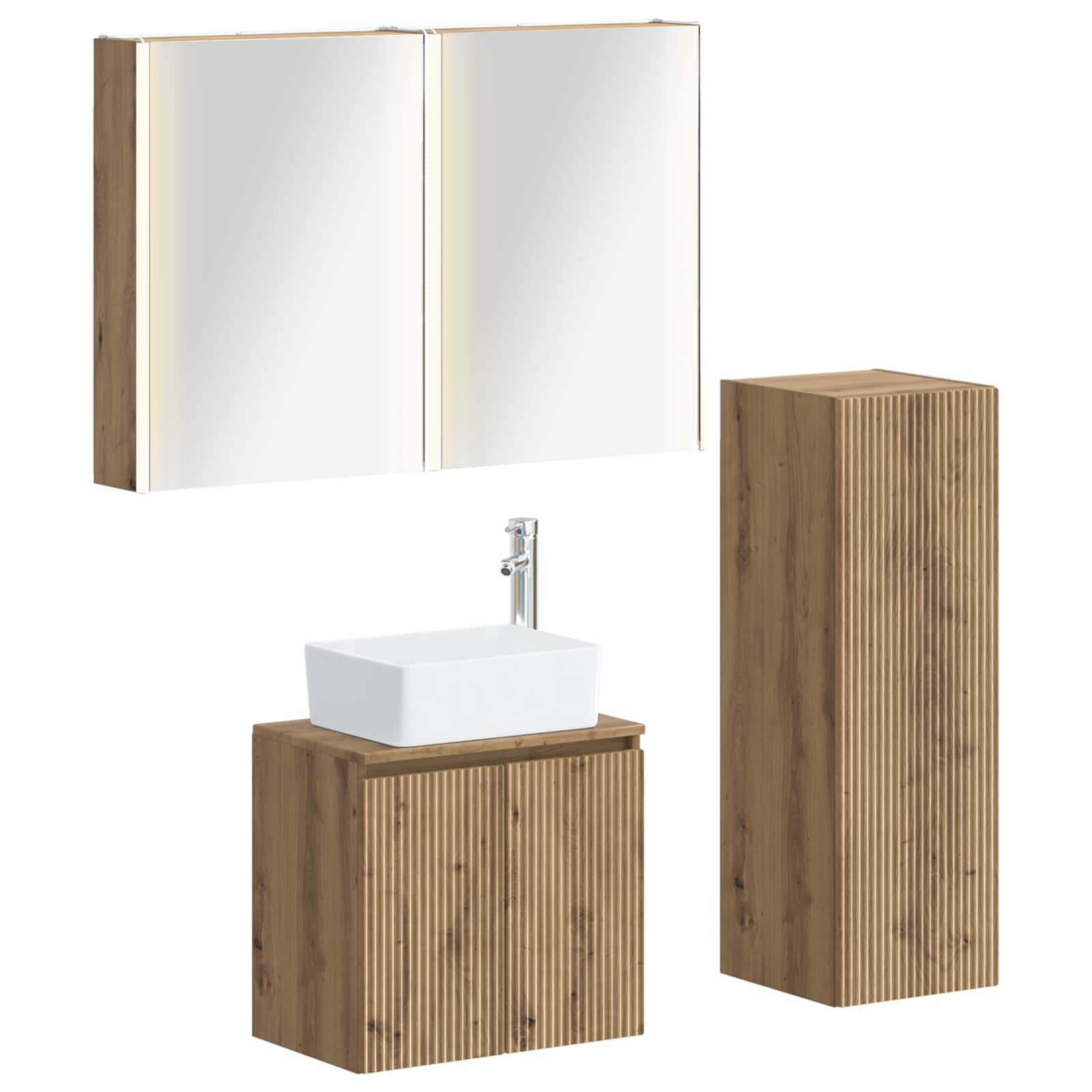 vidaXL Zestaw mebli łazienkowych 4 pcs Dąb artisan