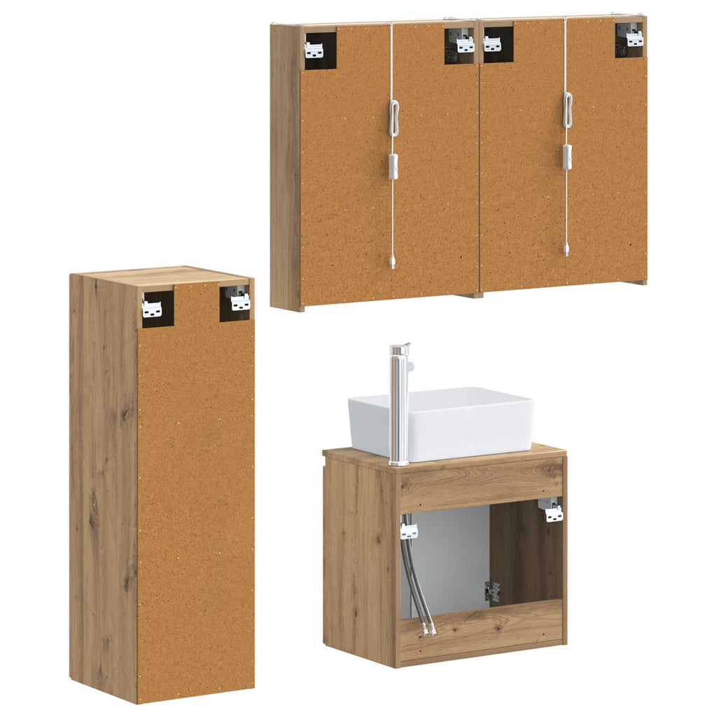 vidaXL Zestaw mebli łazienkowych 4 pcs Dąb artisan