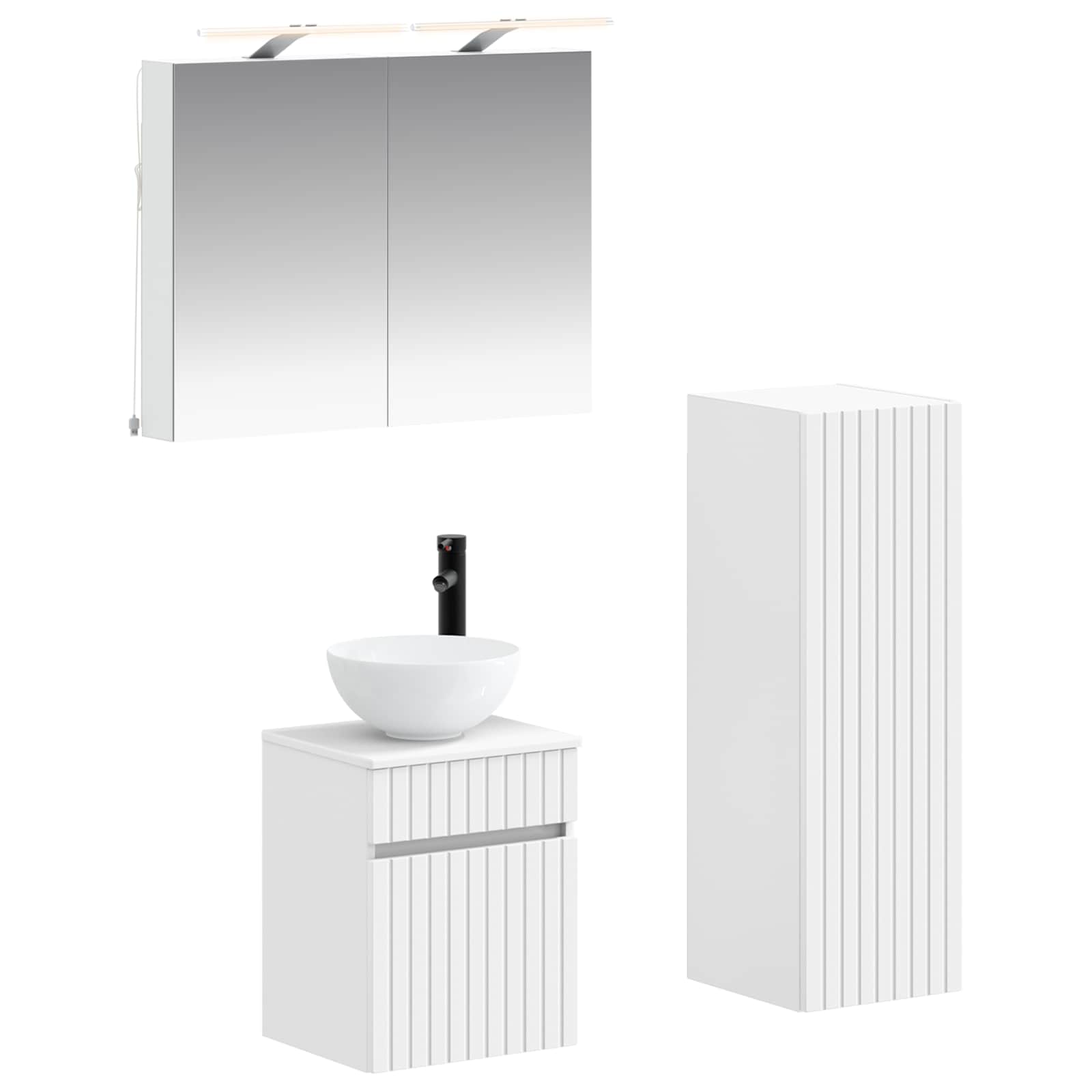 vidaXL Zestaw mebli łazienkowych 4 pcs Biały