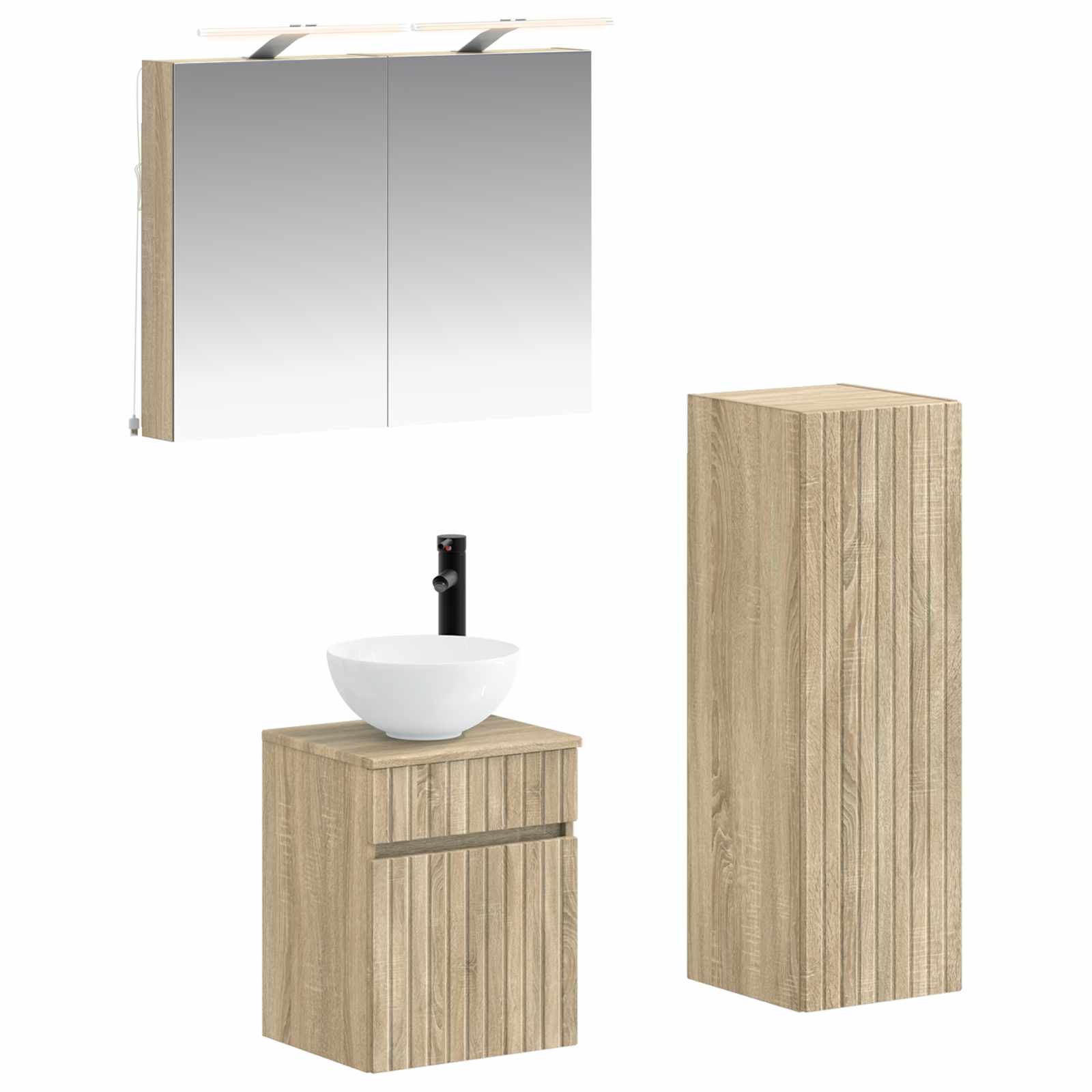 vidaXL Zestaw mebli łazienkowych 4 pcs dąb Sonoma