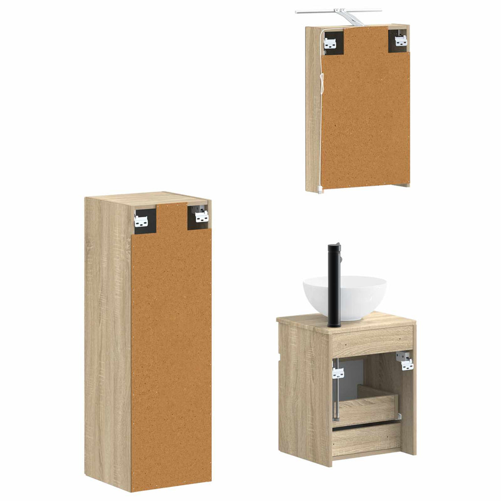vidaXL Zestaw mebli łazienkowych 4 pcs dąb Sonoma