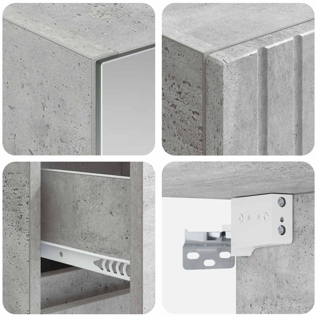 vidaXL Zestaw mebli łazienkowych 4 pcs Betonowy szary