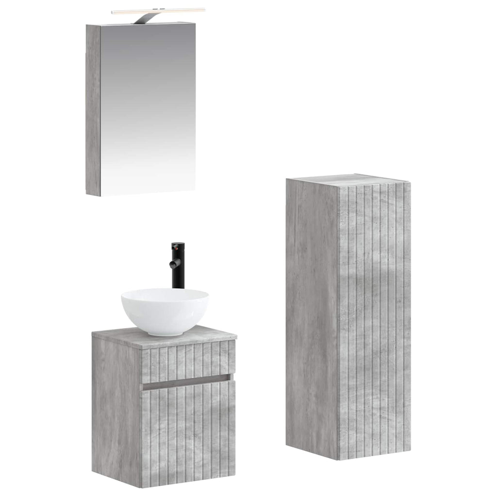 vidaXL Zestaw mebli łazienkowych 4 pcs Betonowy szary