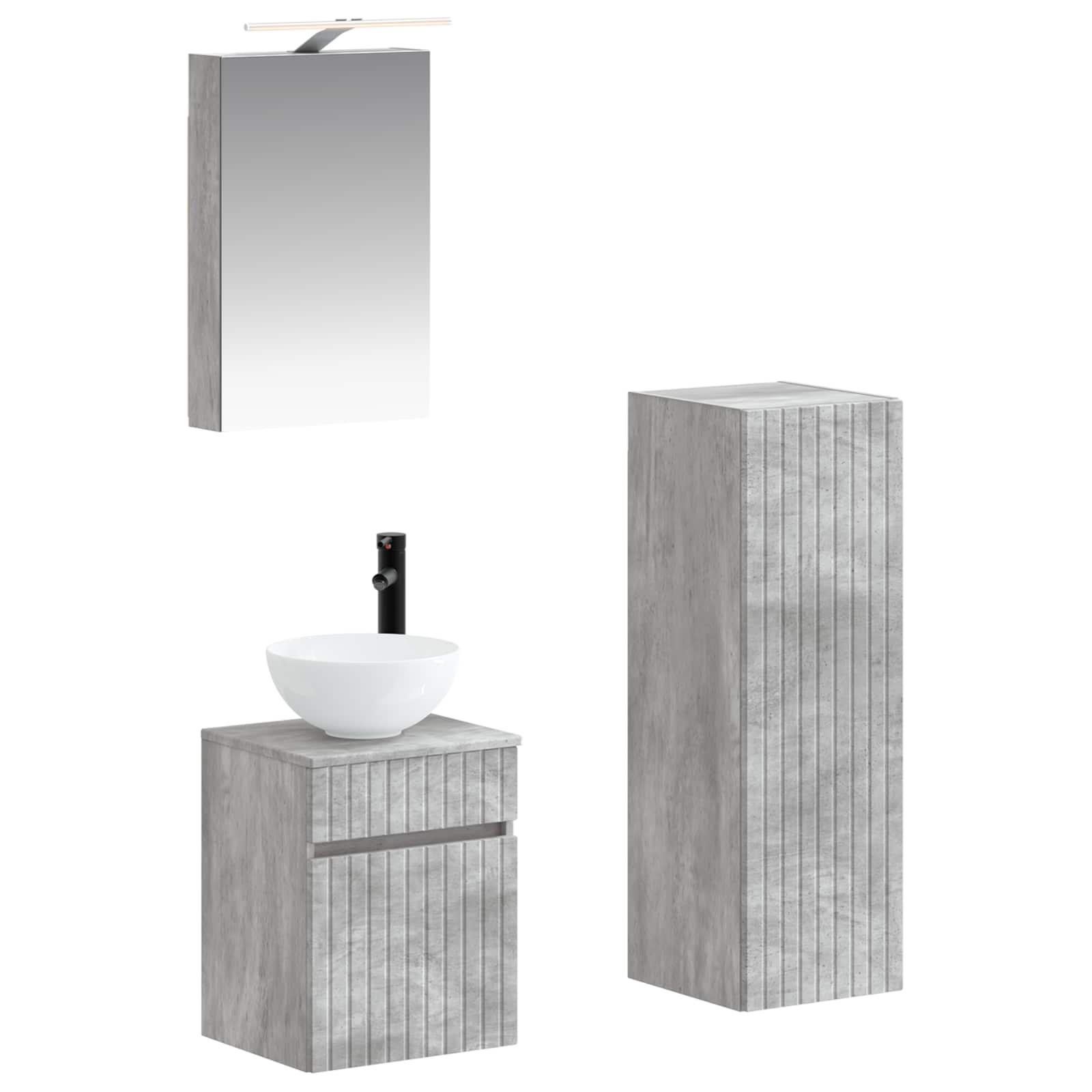 vidaXL Zestaw mebli łazienkowych 4 pcs Betonowy szary