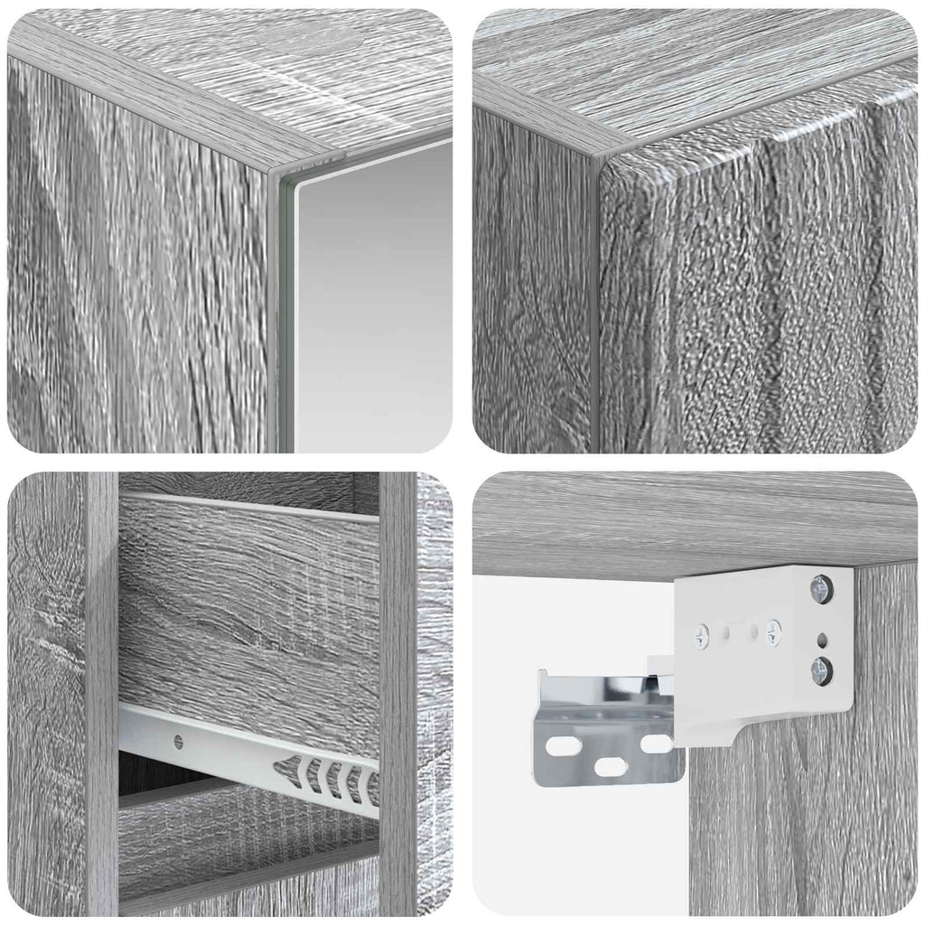 vidaXL Zestaw mebli łazienkowych 4 pcs Szary Sonoma