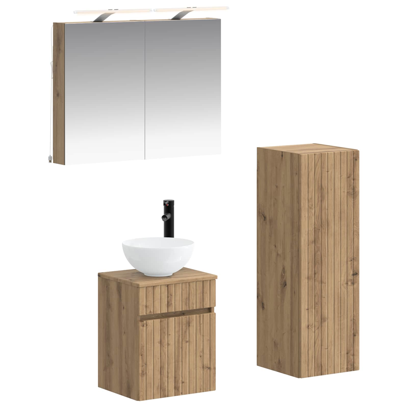vidaXL Zestaw mebli łazienkowych 4 pcs Dąb artisan