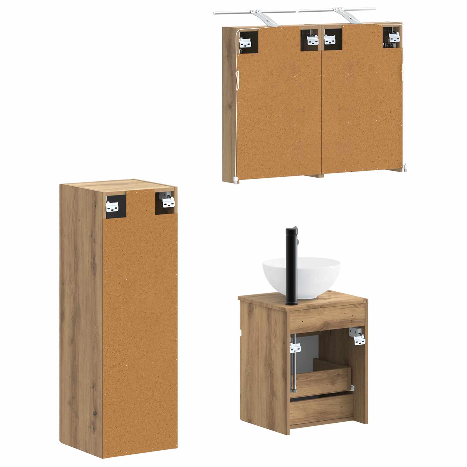 vidaXL Zestaw mebli łazienkowych 4 pcs Dąb artisan