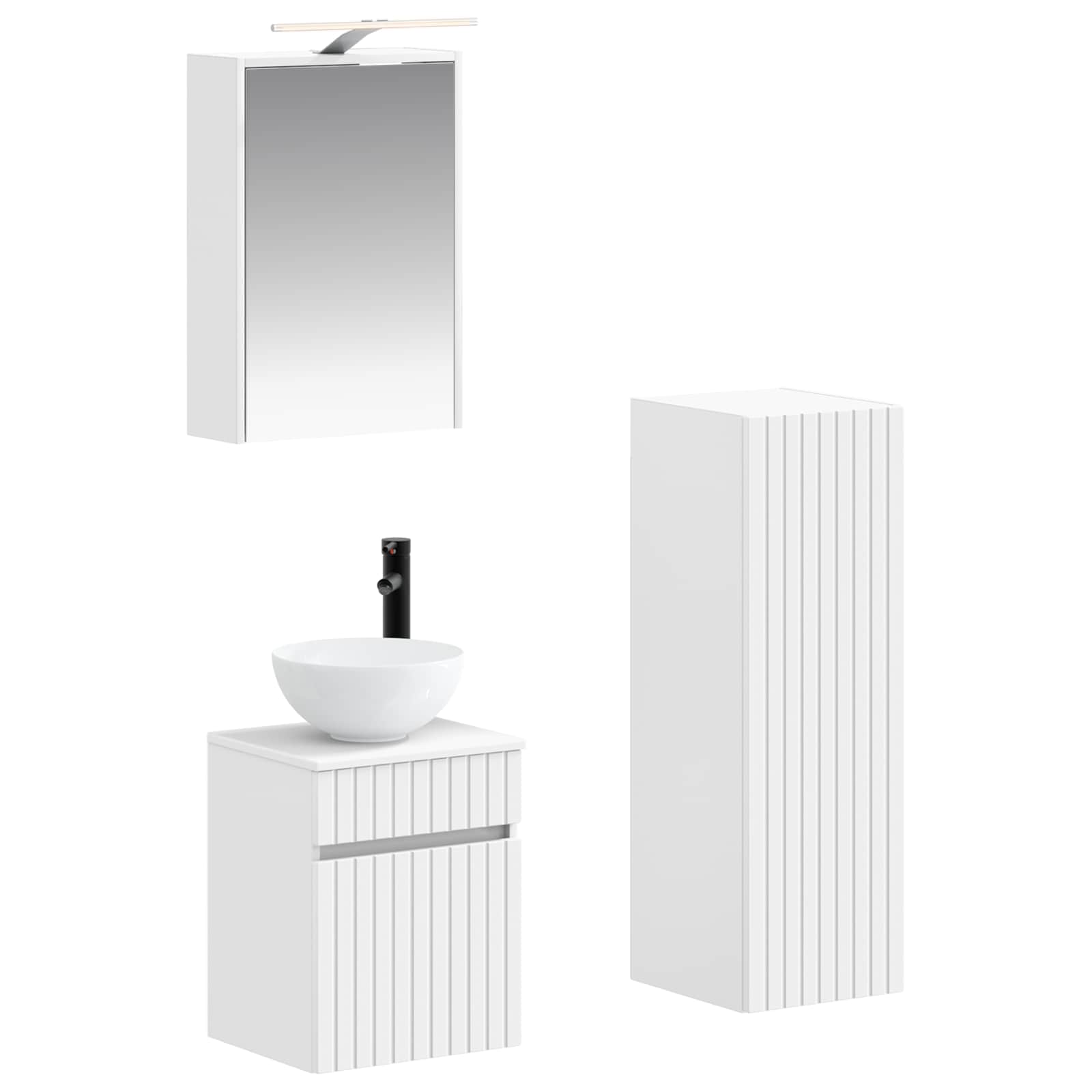 vidaXL Zestaw mebli łazienkowych 4 pcs Biały