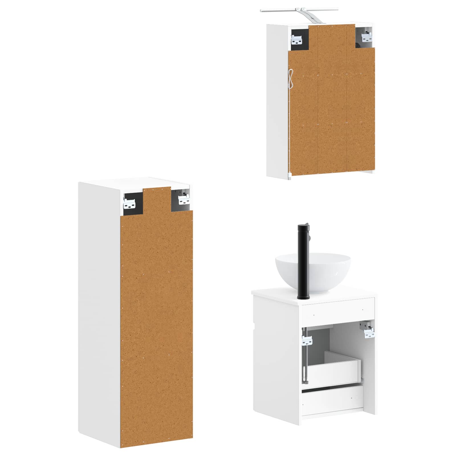 vidaXL Zestaw mebli łazienkowych 4 pcs Biały