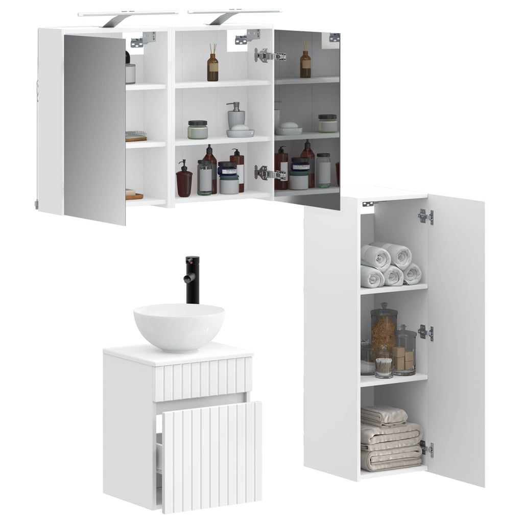 vidaXL Zestaw mebli łazienkowych 4 pcs Biały