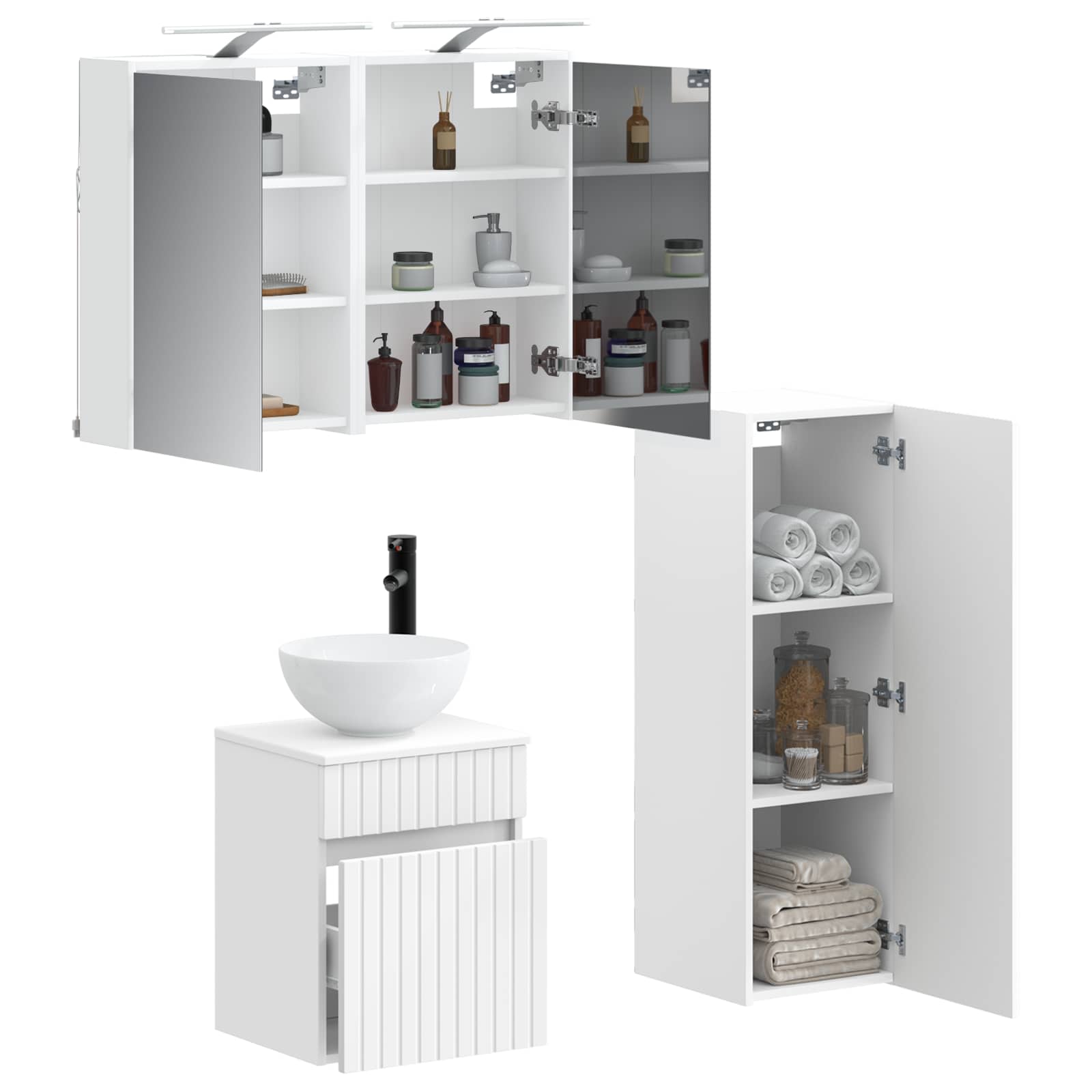 vidaXL Zestaw mebli łazienkowych 4 pcs Biały