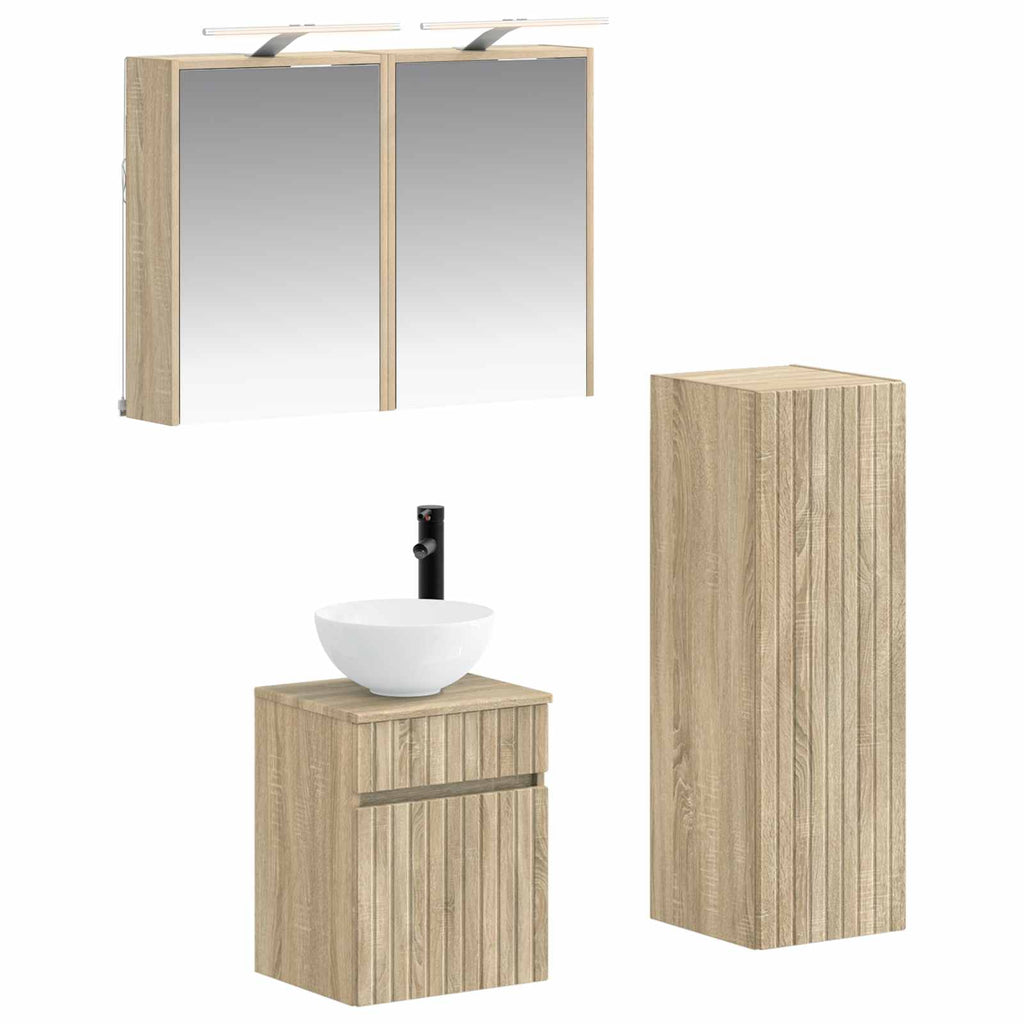 vidaXL Zestaw mebli łazienkowych 4 pcs dąb Sonoma