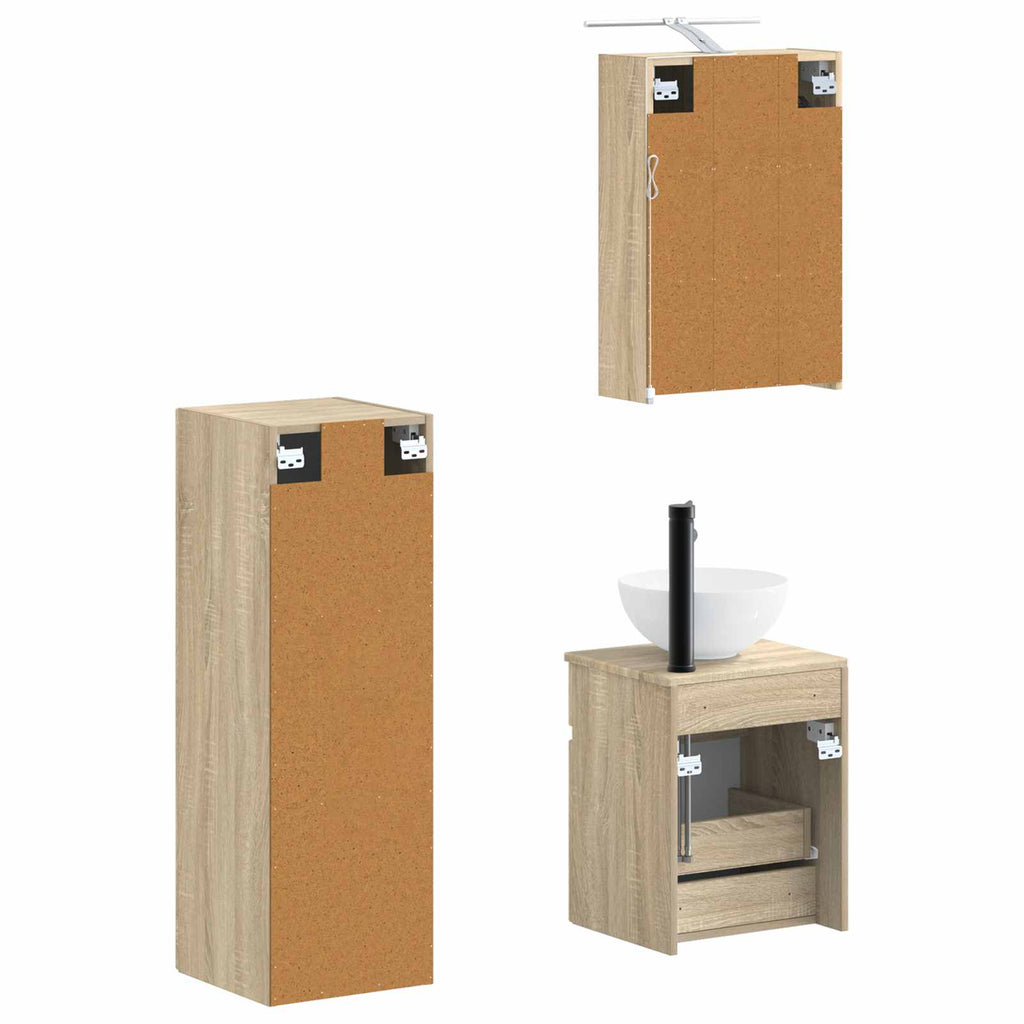 vidaXL Zestaw mebli łazienkowych 4 pcs dąb Sonoma