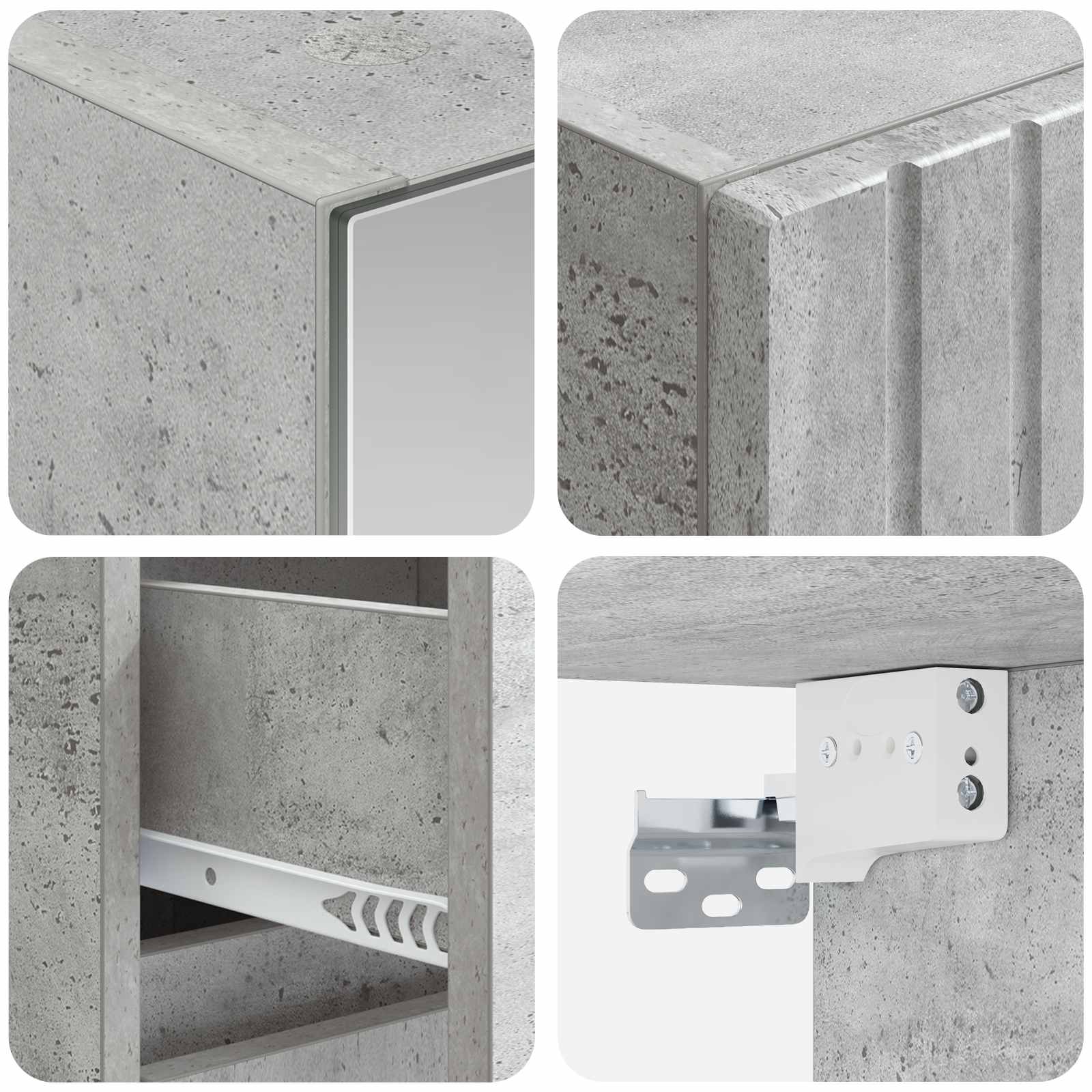 vidaXL Zestaw mebli łazienkowych 4 pcs Betonowy szary