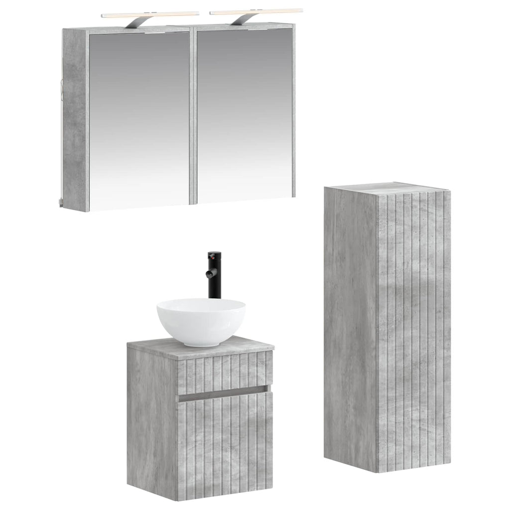 vidaXL Zestaw mebli łazienkowych 4 pcs Betonowy szary
