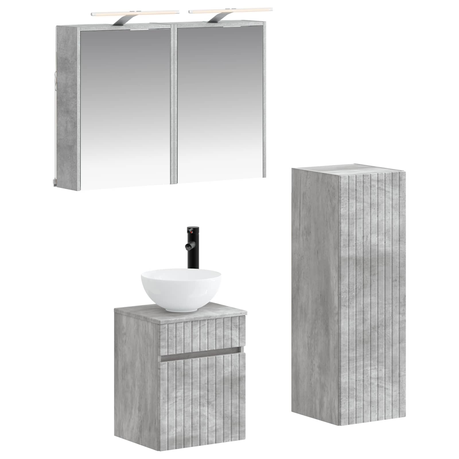 vidaXL Zestaw mebli łazienkowych 4 pcs Betonowy szary