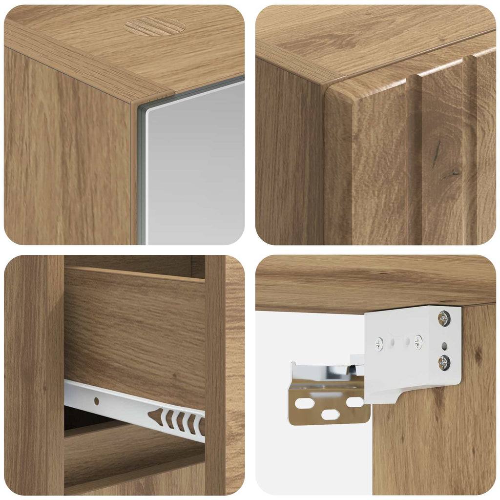 vidaXL Zestaw mebli łazienkowych 4 pcs Dąb artisan