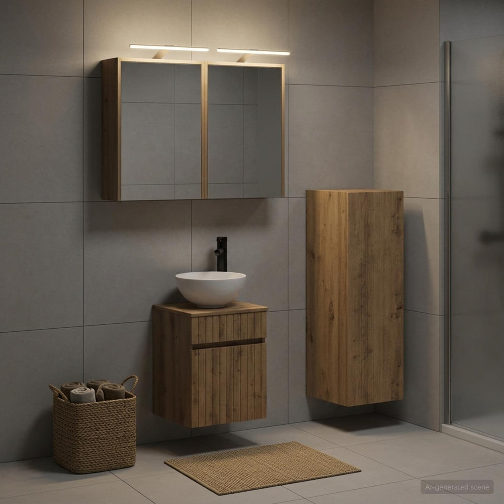 vidaXL Zestaw mebli łazienkowych 4 szt. Dąb artisan