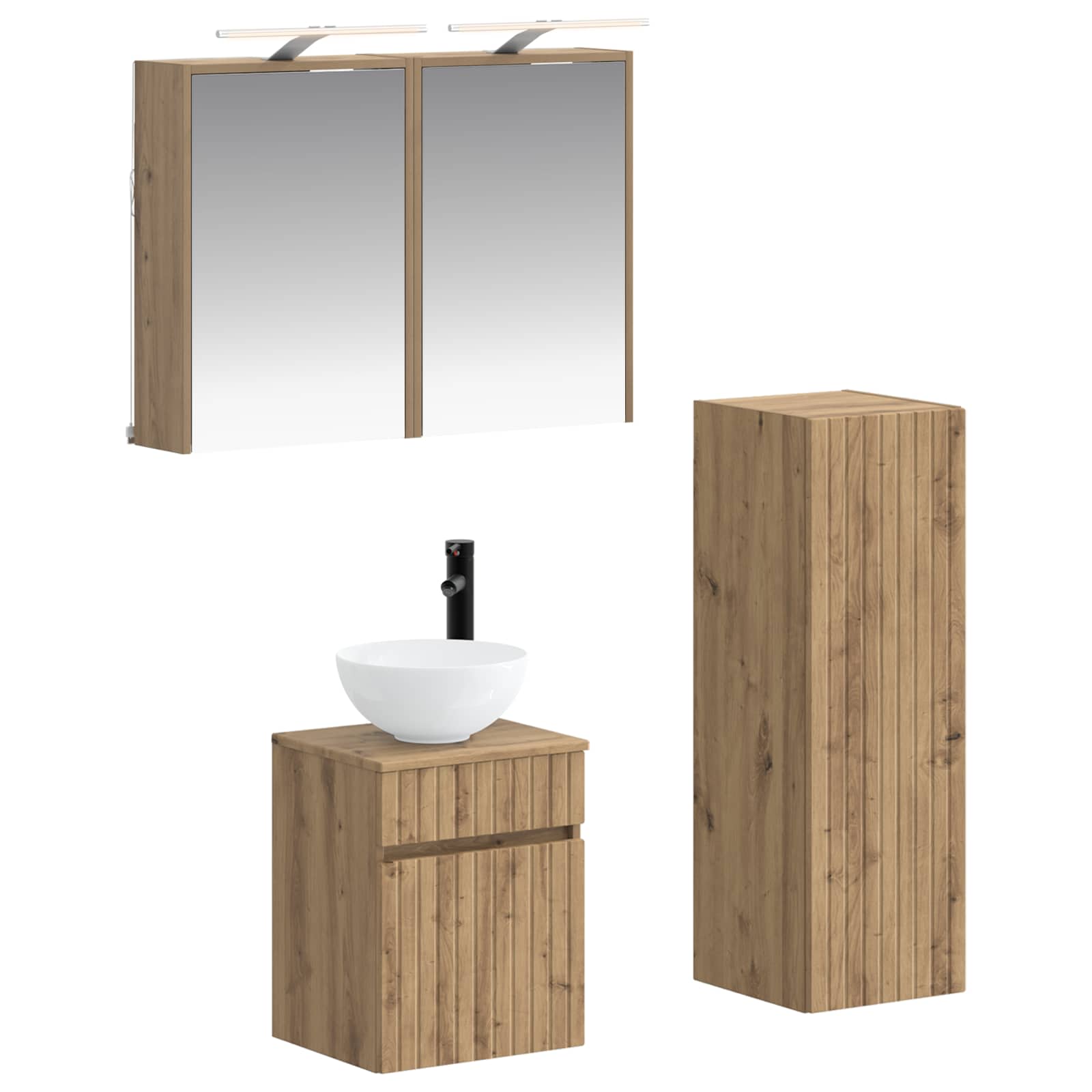 vidaXL Zestaw mebli łazienkowych 4 pcs Dąb artisan