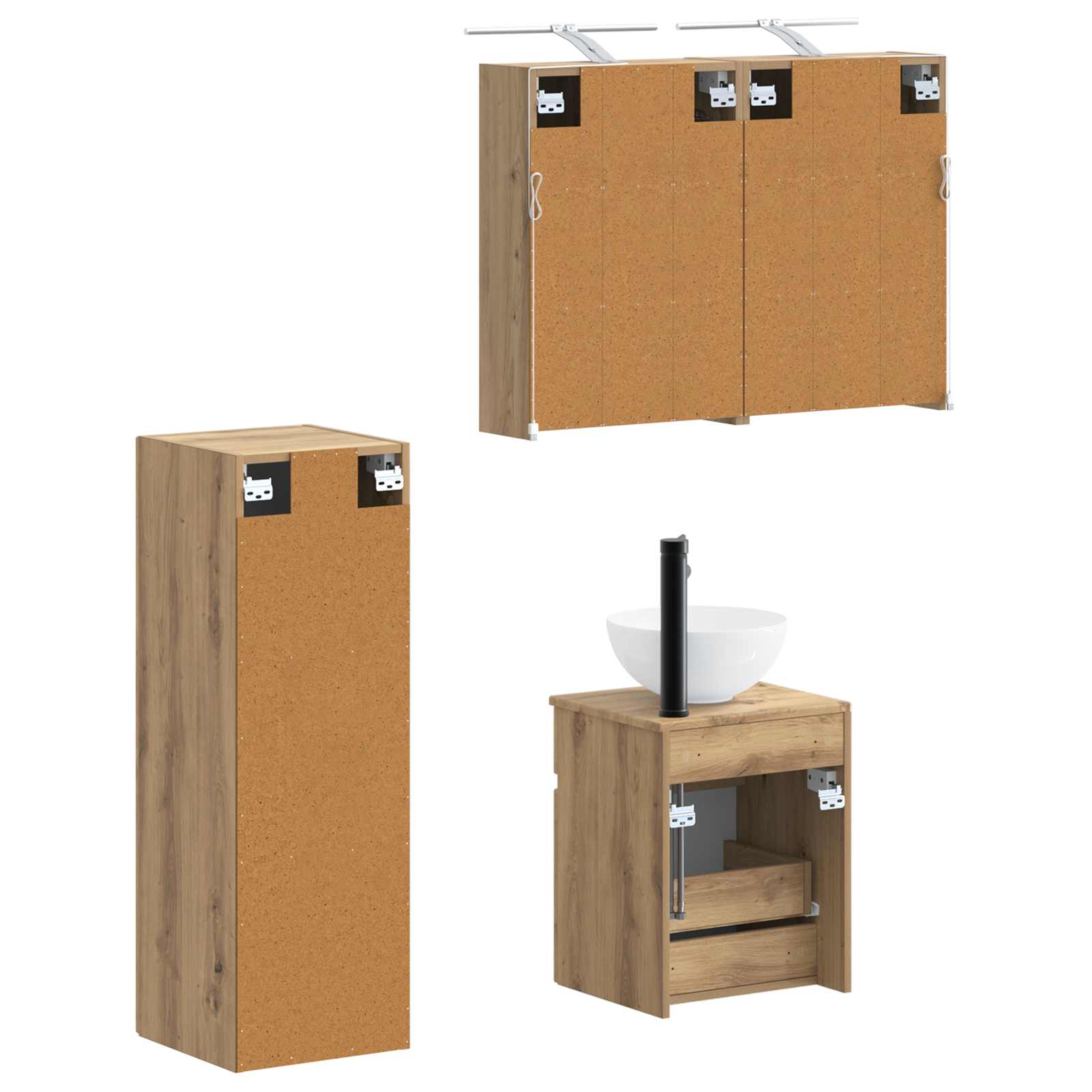 vidaXL Zestaw mebli łazienkowych 4 pcs Dąb artisan
