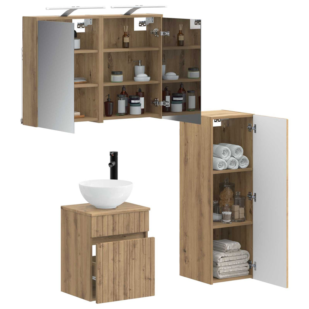 vidaXL Zestaw mebli łazienkowych 4 pcs Dąb artisan