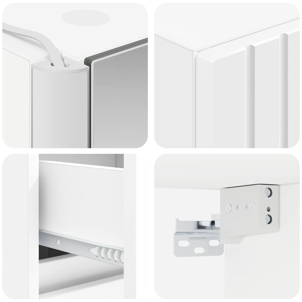 vidaXL Zestaw mebli łazienkowych 4 pcs Biały
