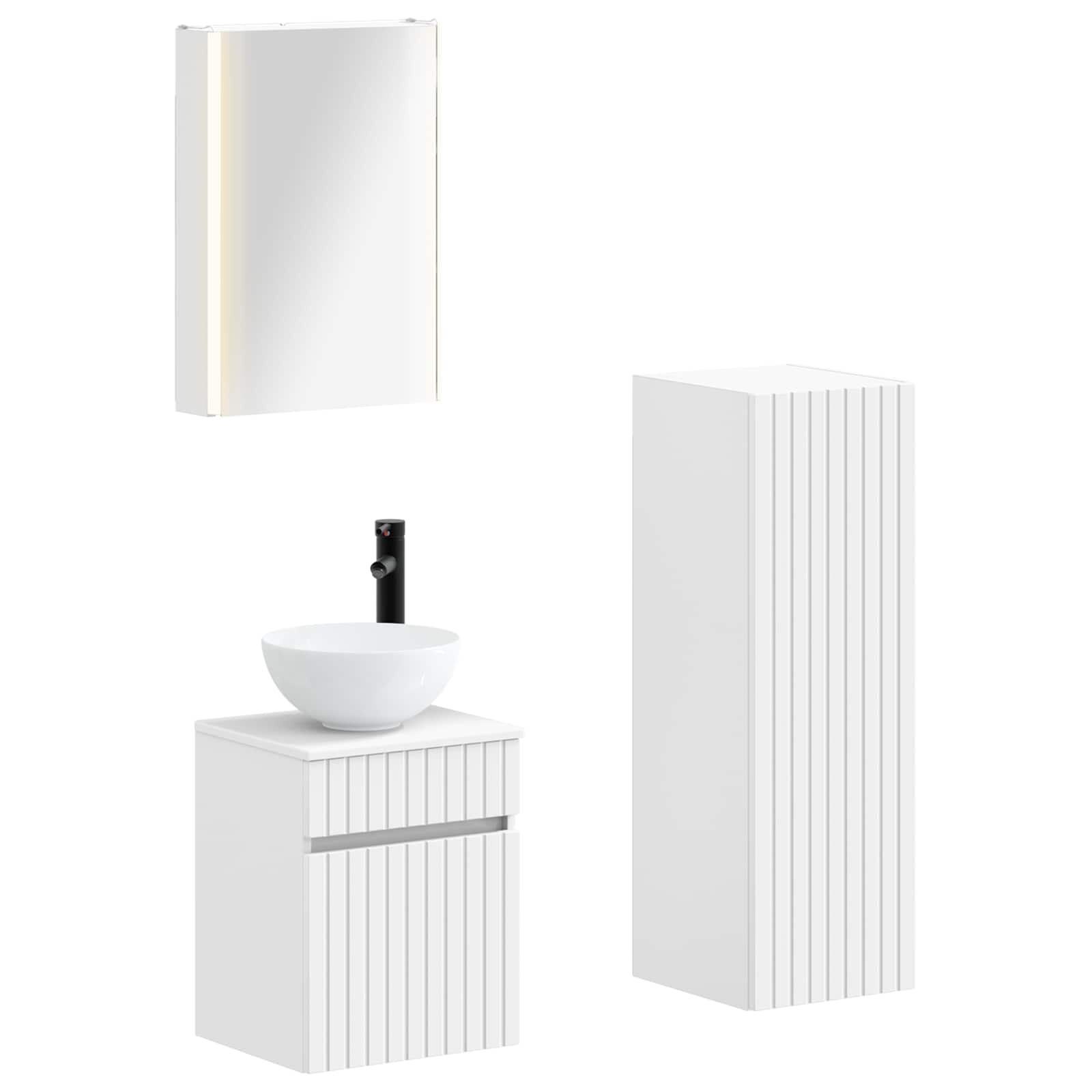 vidaXL Zestaw mebli łazienkowych 4 pcs Biały
