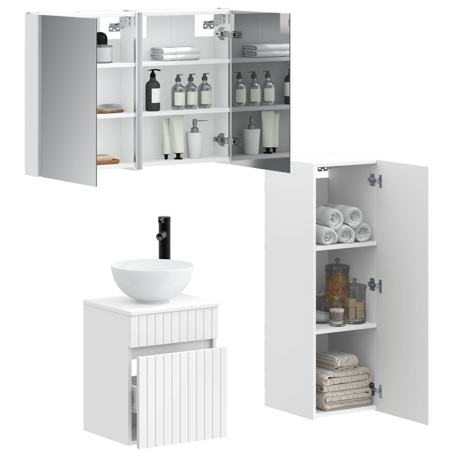 vidaXL Zestaw mebli łazienkowych 4 pcs Biały