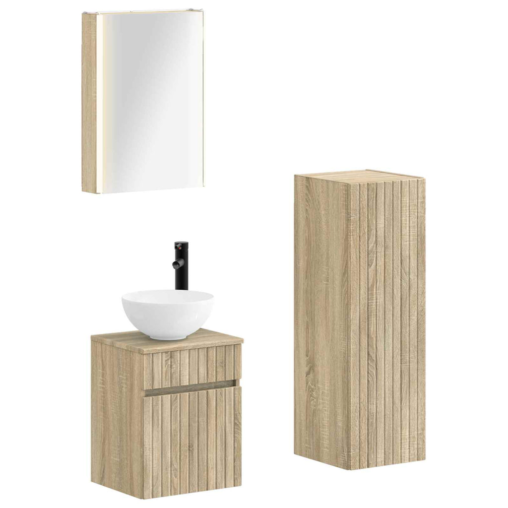 vidaXL Zestaw mebli łazienkowych 4 pcs dąb Sonoma
