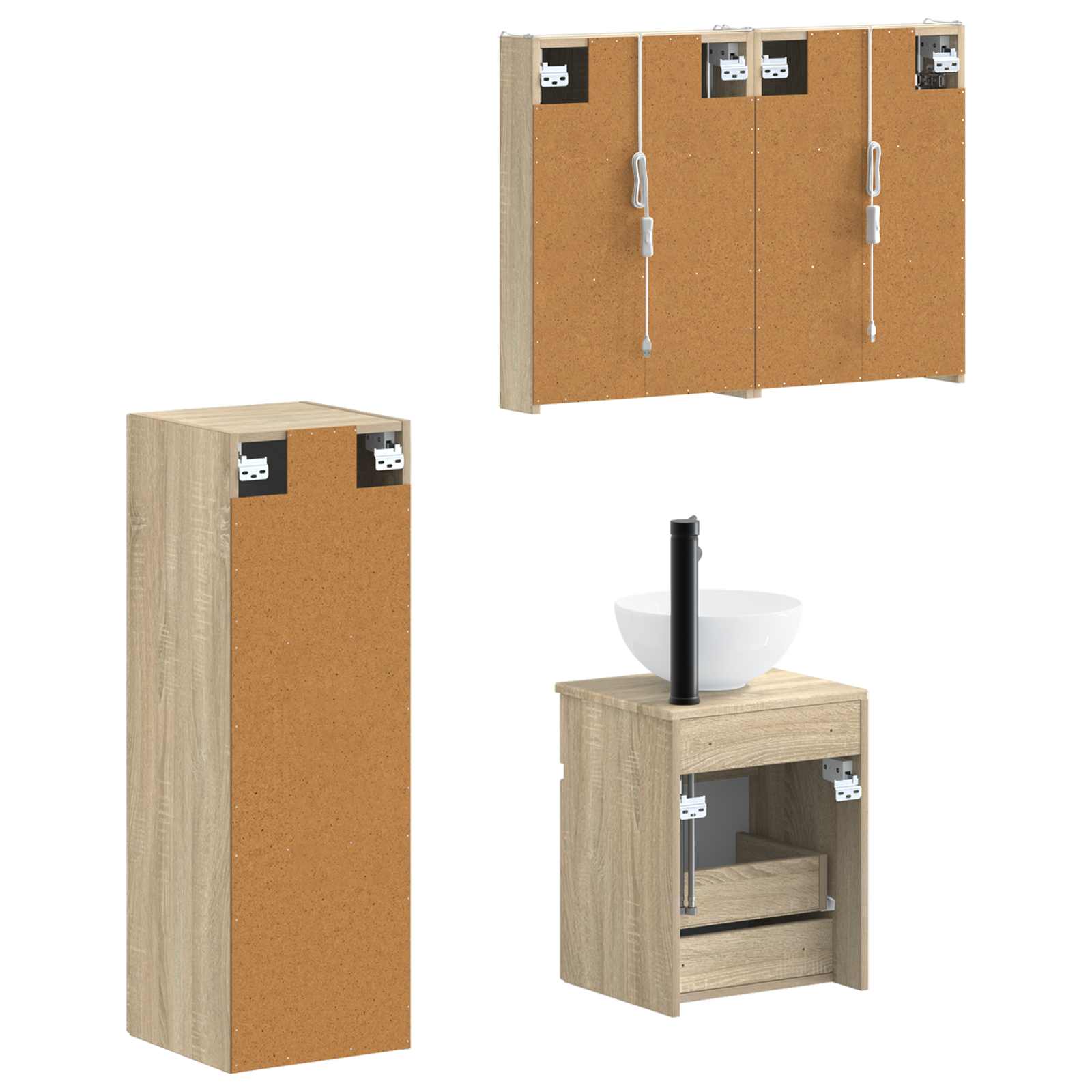 vidaXL Zestaw mebli łazienkowych 4 pcs dąb Sonoma