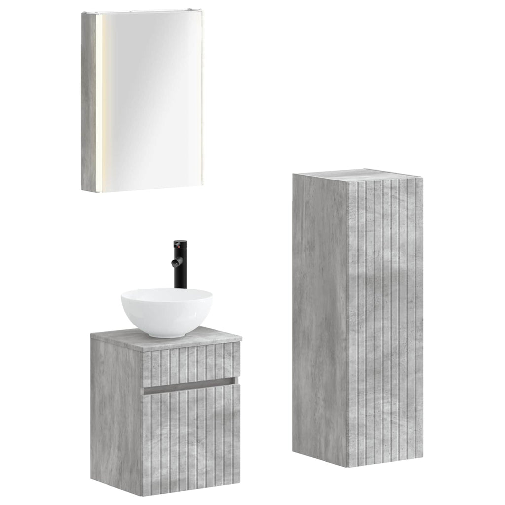 vidaXL Zestaw mebli łazienkowych 4 pcs Betonowy szary