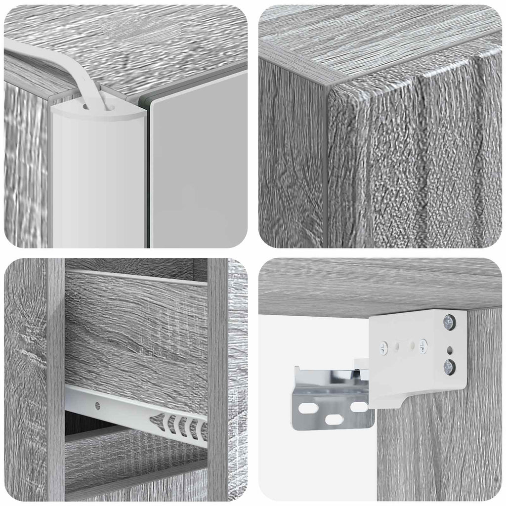 vidaXL Zestaw mebli łazienkowych 4 pcs Szary Sonoma