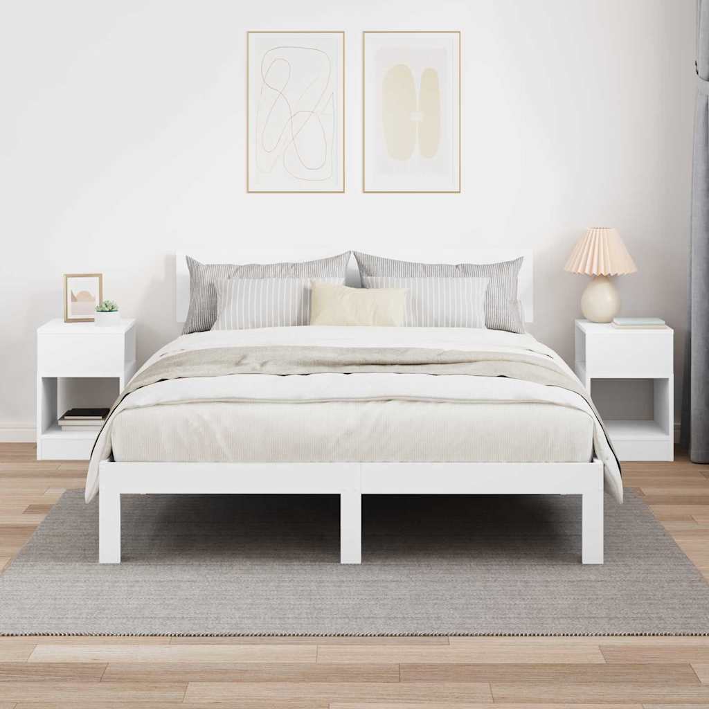vidaXL Stolik końcowy 2 pcs Biały 30,5 x 30 x 45 cm