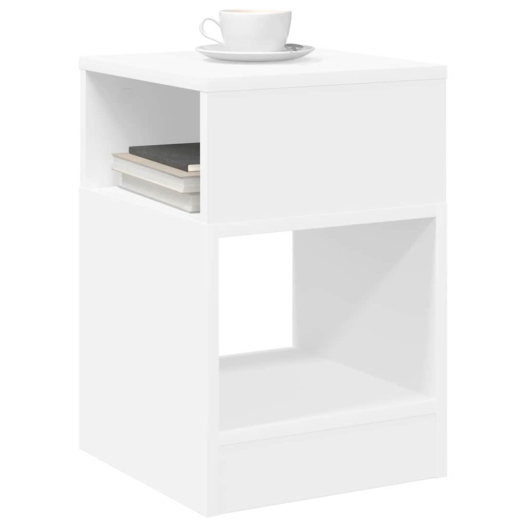 vidaXL Stolik końcowy 2 pcs Biały 30,5 x 30 x 45 cm