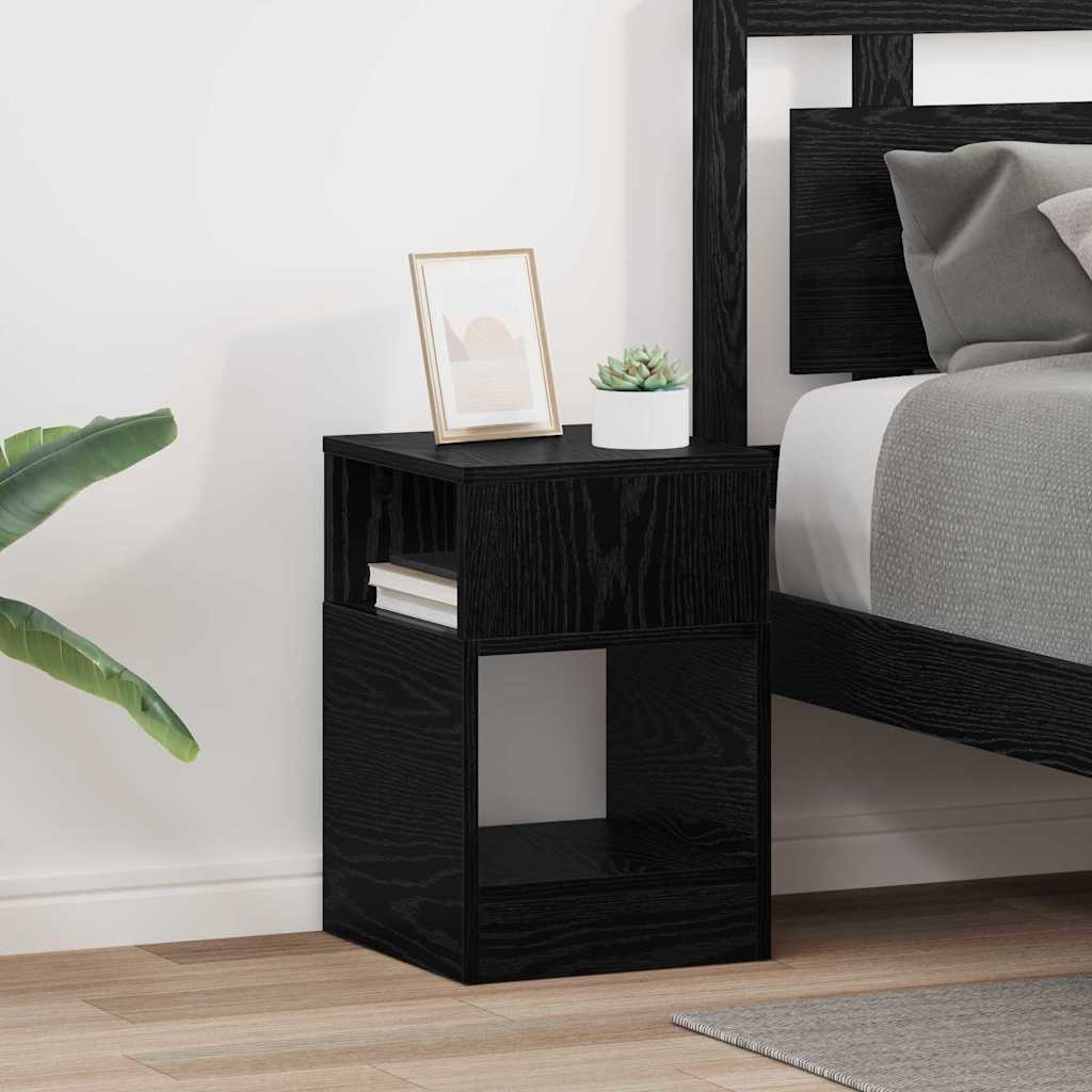 vidaXL Stolik końcowy 2 pcs Czarny Dąb 30,5 x 30 x 45 cm