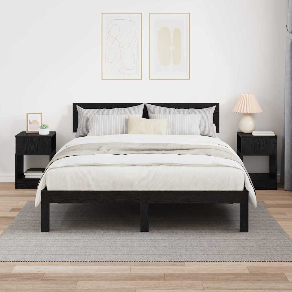 vidaXL Stolik końcowy 2 pcs Czarny Dąb 30,5 x 30 x 45 cm