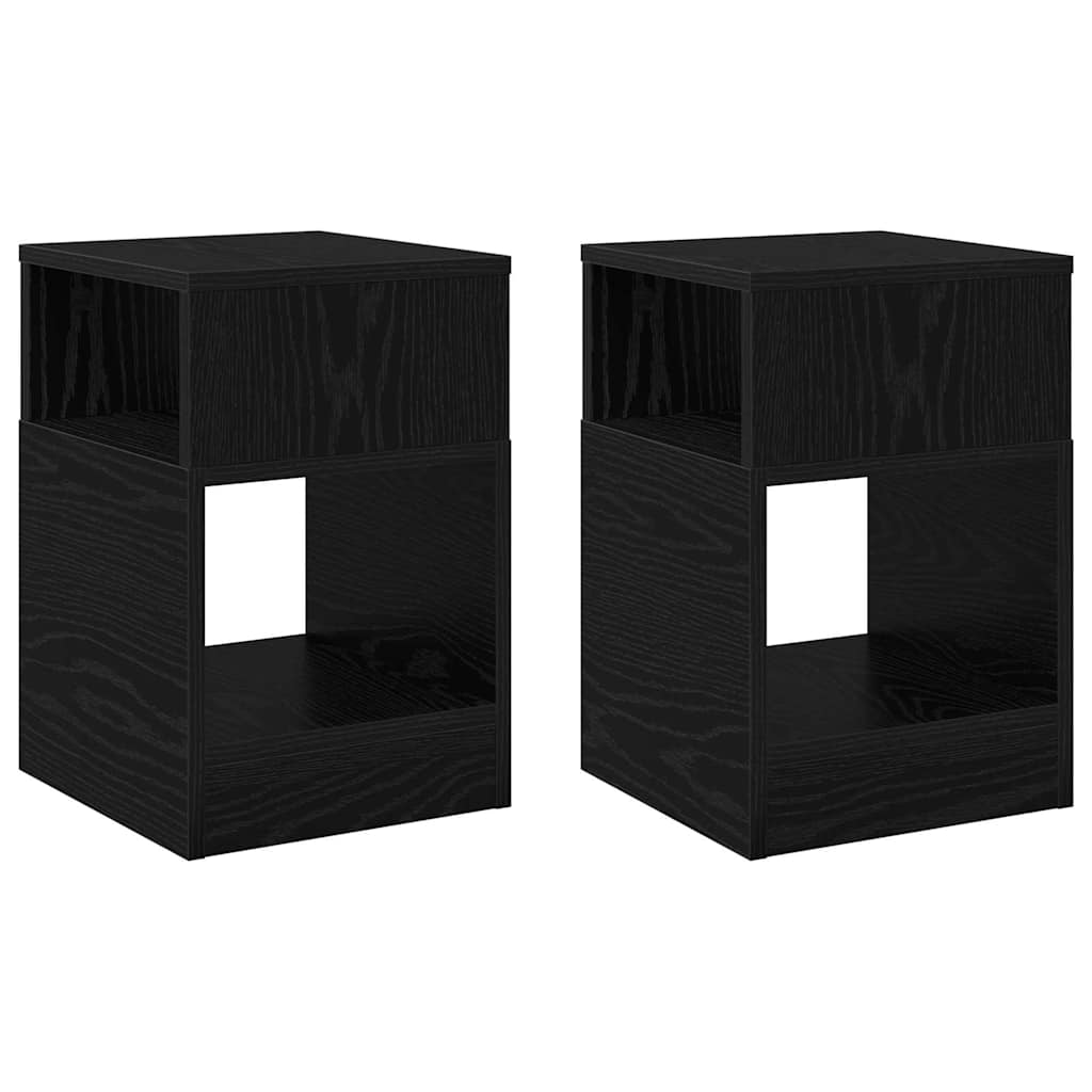 vidaXL Stolik końcowy 2 pcs Czarny Dąb 30,5 x 30 x 45 cm