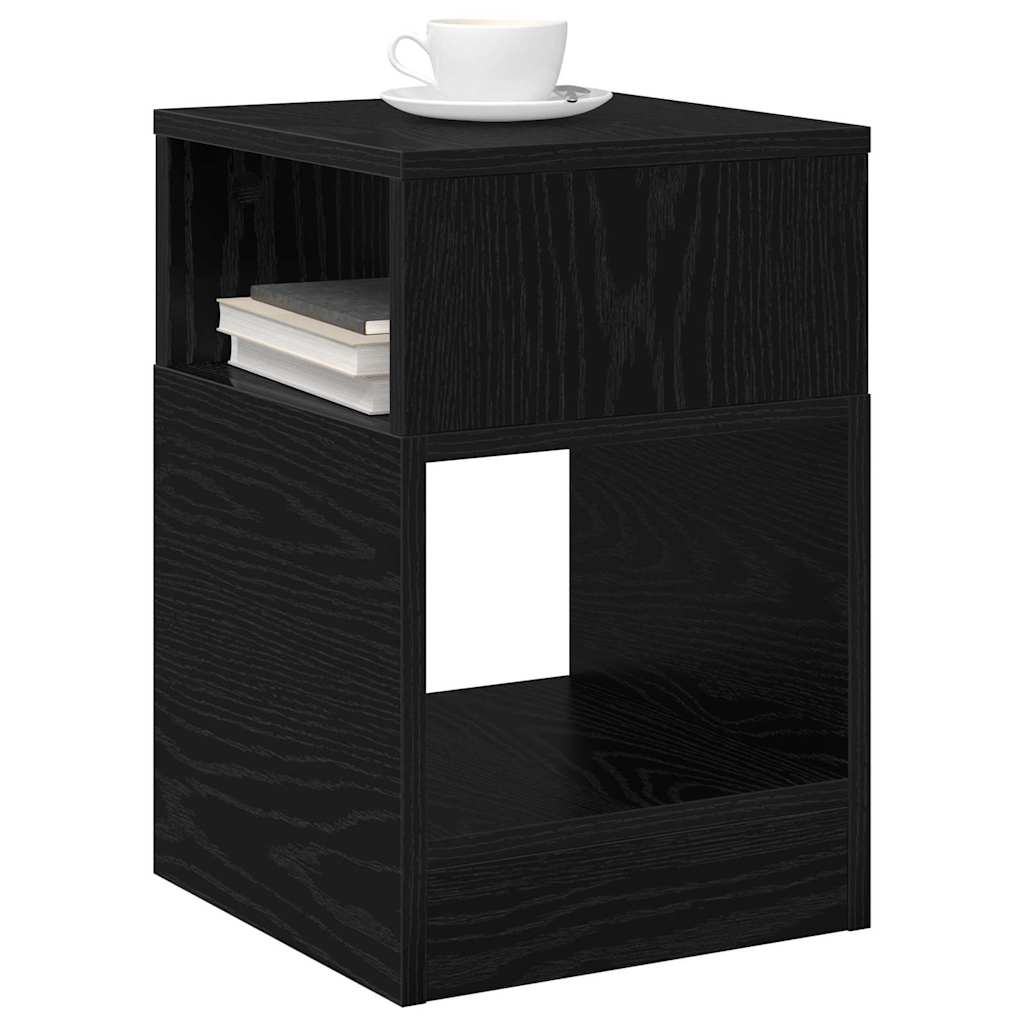 vidaXL Stolik końcowy 2 pcs Czarny Dąb 30,5 x 30 x 45 cm