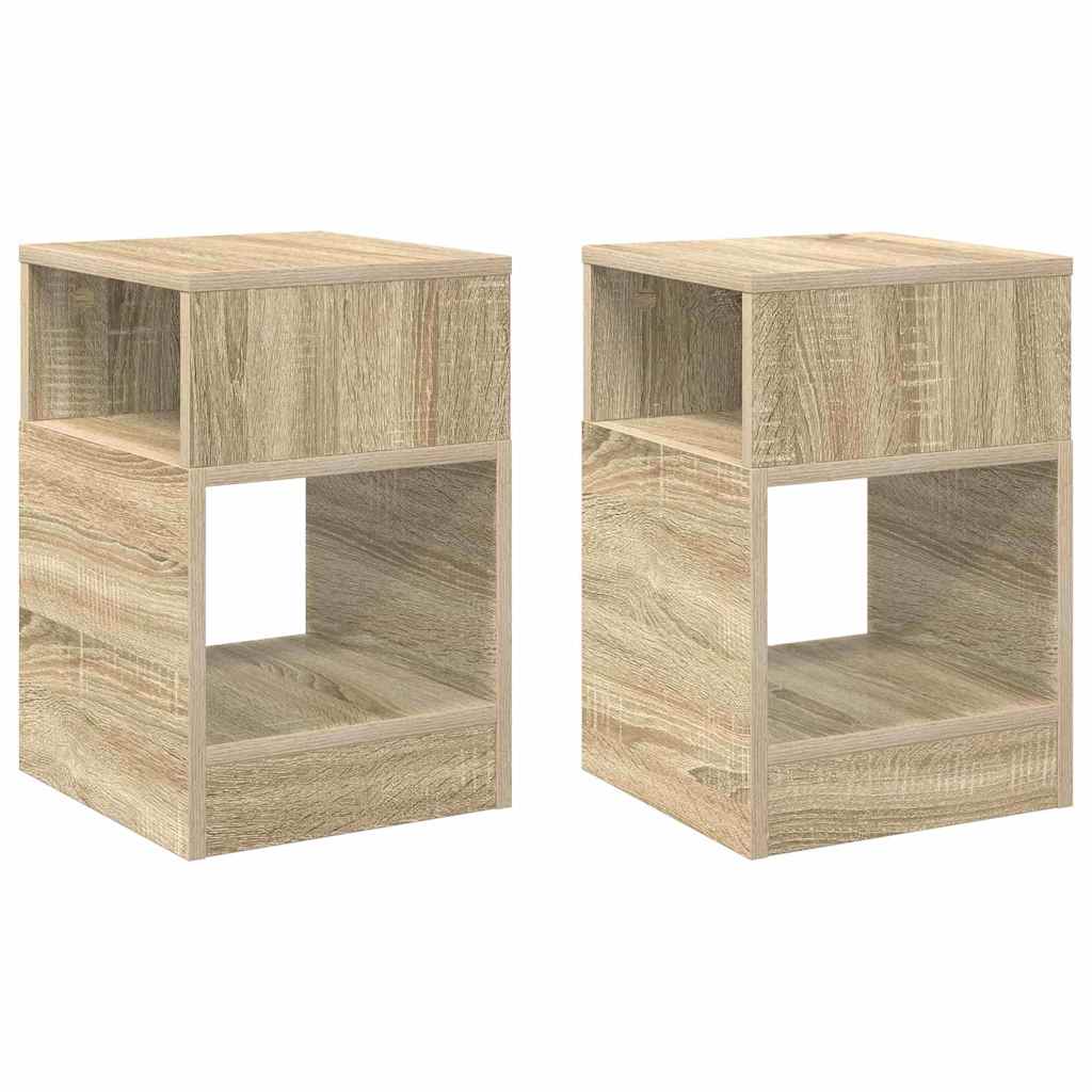 vidaXL Stolik końcowy 2 pcs Dąb Sonoma 30,5 x 30 x 45 cm