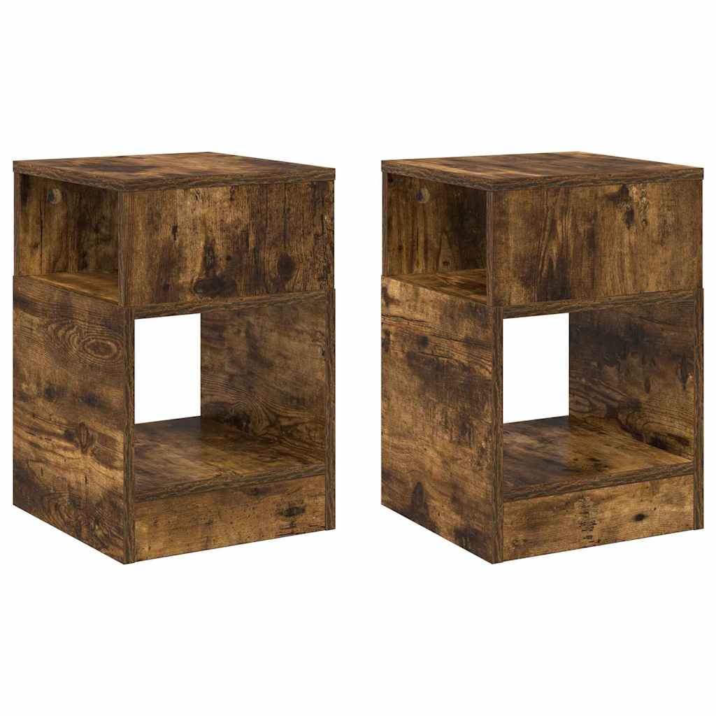 vidaXL Stolik końcowy 2 pcs Dąb wędzony 30,5 x 30 x 45 cm