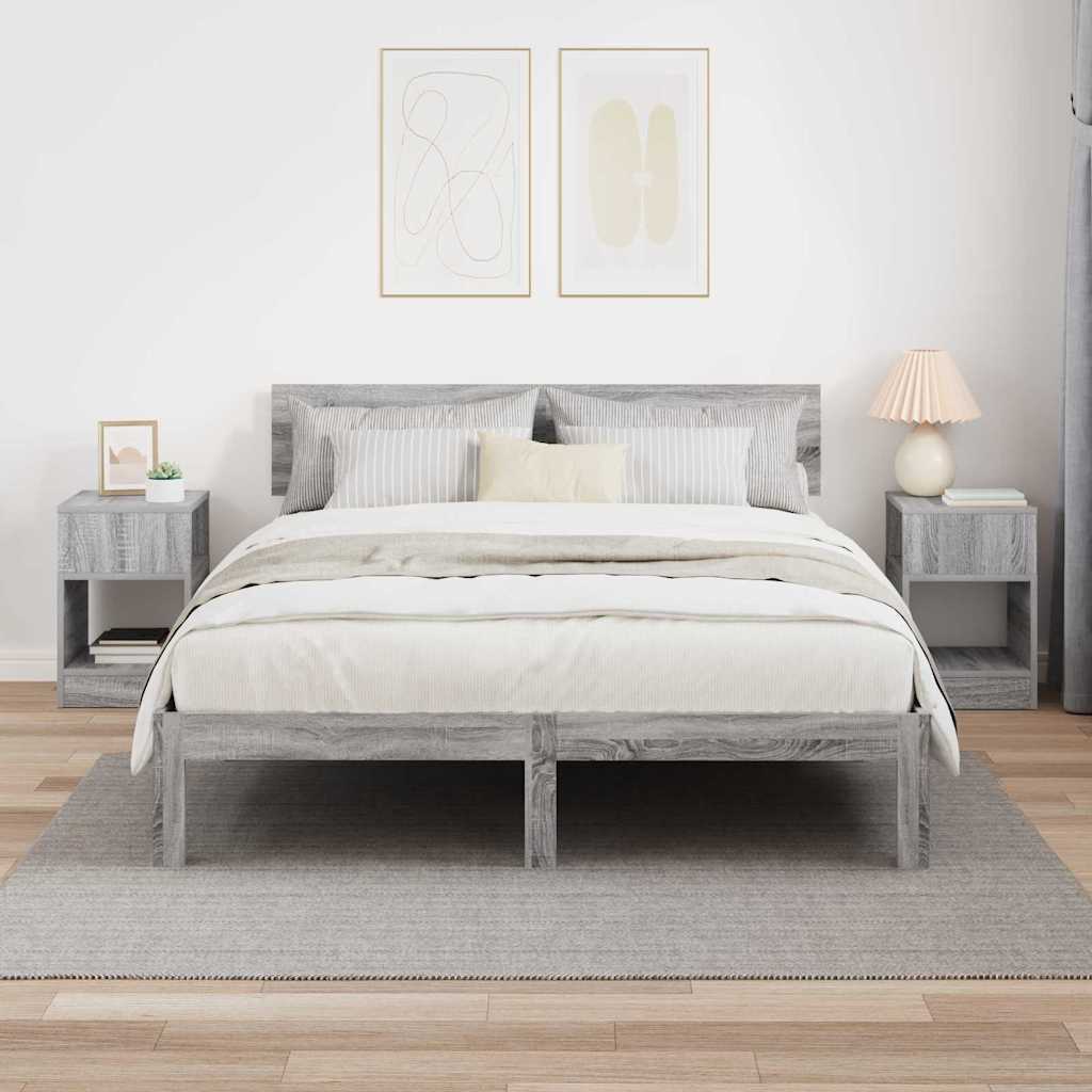 vidaXL Stolik końcowy 2 pcs Szary Sonoma 30,5 x 30 x 45 cm