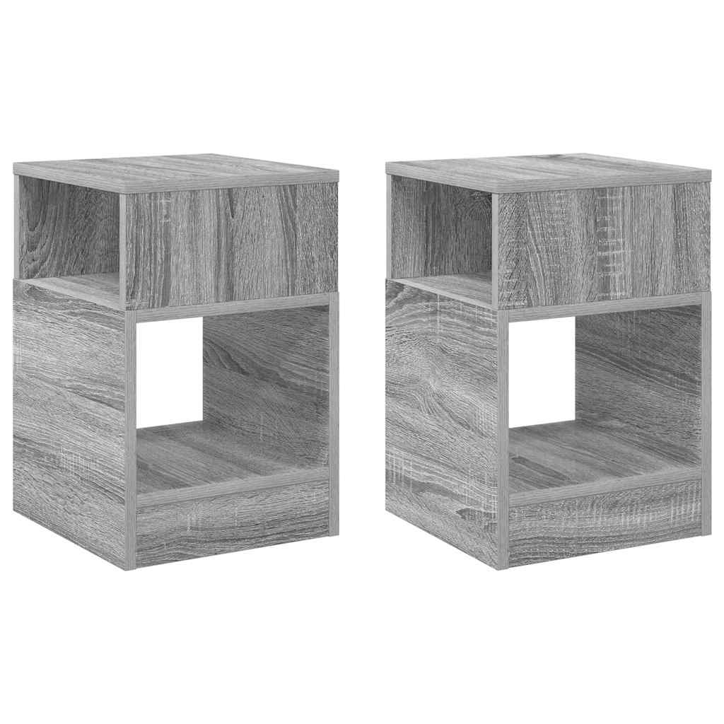 vidaXL Stolik końcowy 2 pcs Szary Sonoma 30,5 x 30 x 45 cm