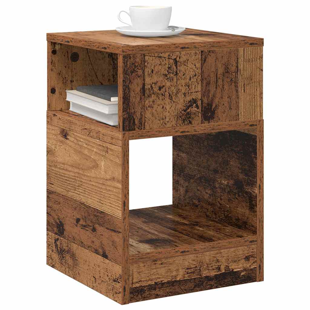 vidaXL Stolik końcowy 2 pcs Stare drewno 30,5 x 30 x 45 cm