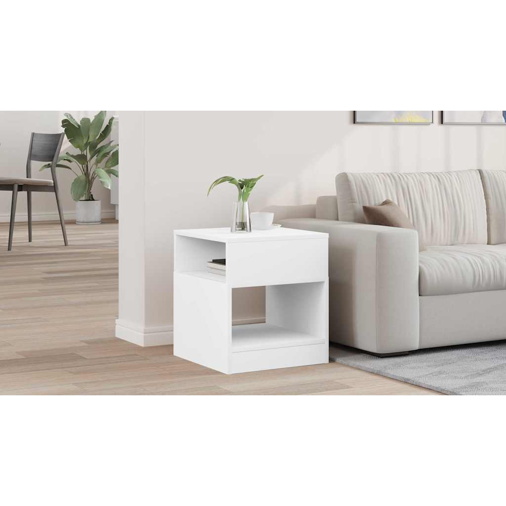 vidaXL Stolik końcowy Biały 40,5 x 40 x 45 cm Drewno inżynieryjne