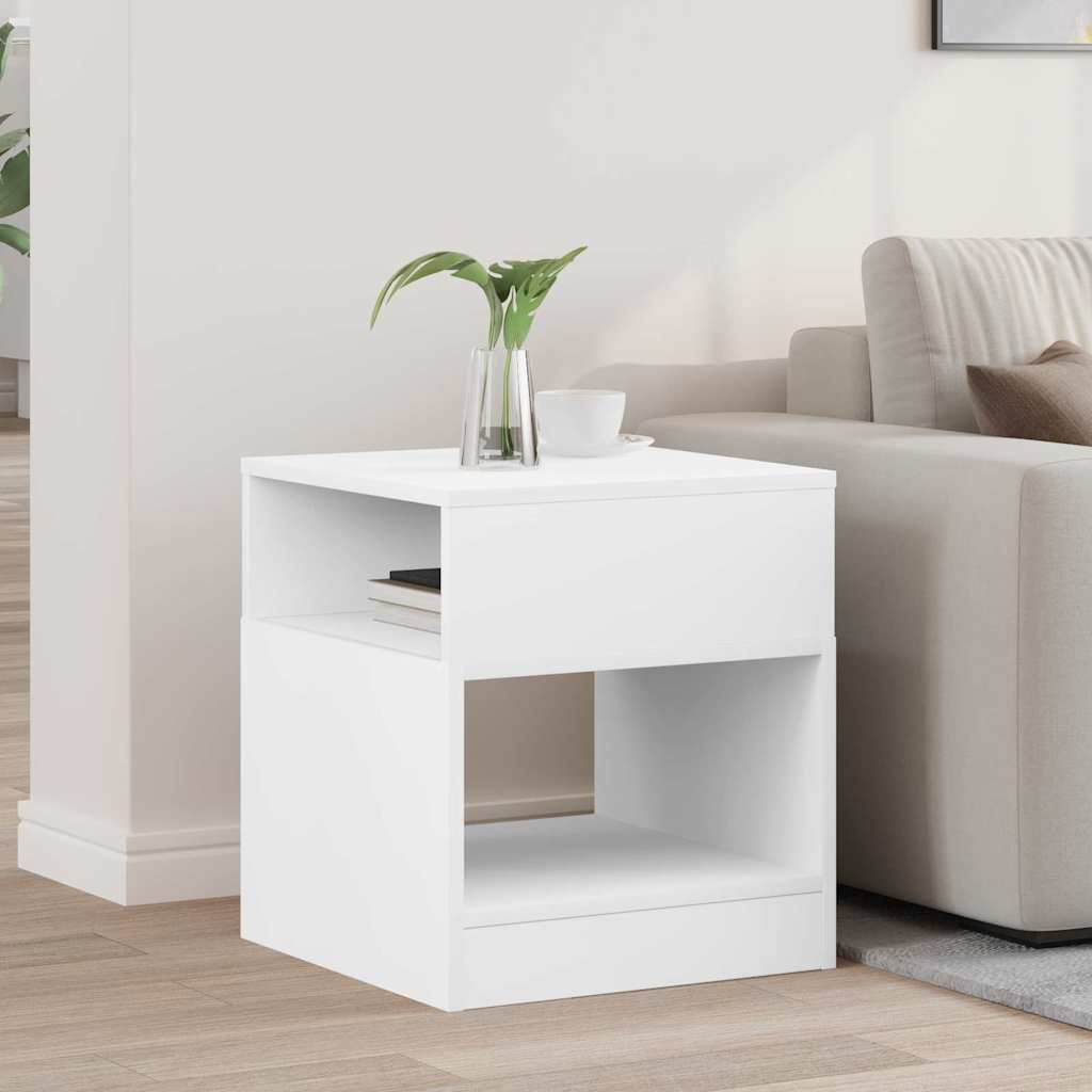 vidaXL Stolik końcowy Biały 40,5 x 40 x 45 cm Materiał drewnopochodny