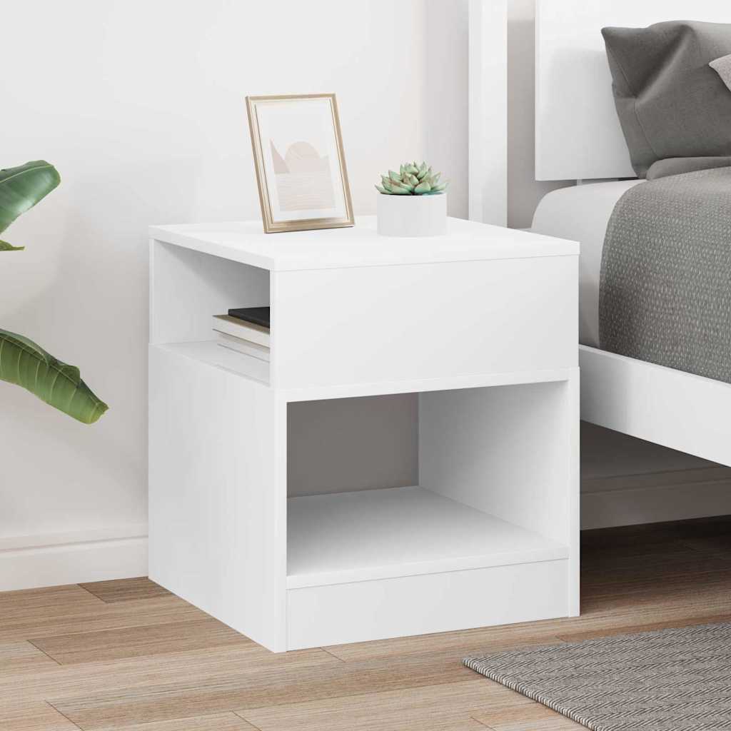 vidaXL Stolik końcowy Biały 40,5 x 40 x 45 cm Materiał drewnopochodny