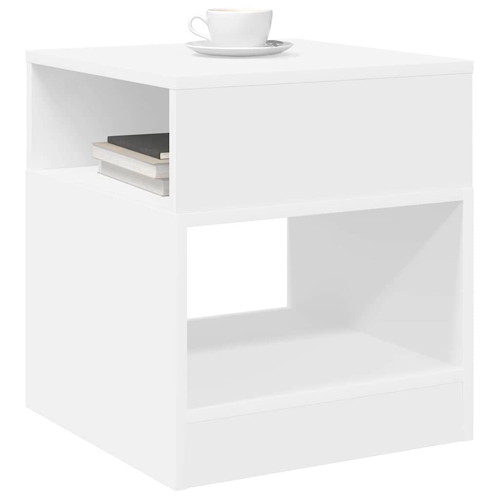 vidaXL Stolik końcowy Biały 40,5 x 40 x 45 cm Materiał drewnopochodny