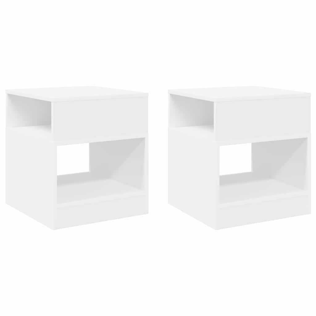 vidaXL Stolik końcowy 2 pcs Biały 40,5 x 40 x 45 cm