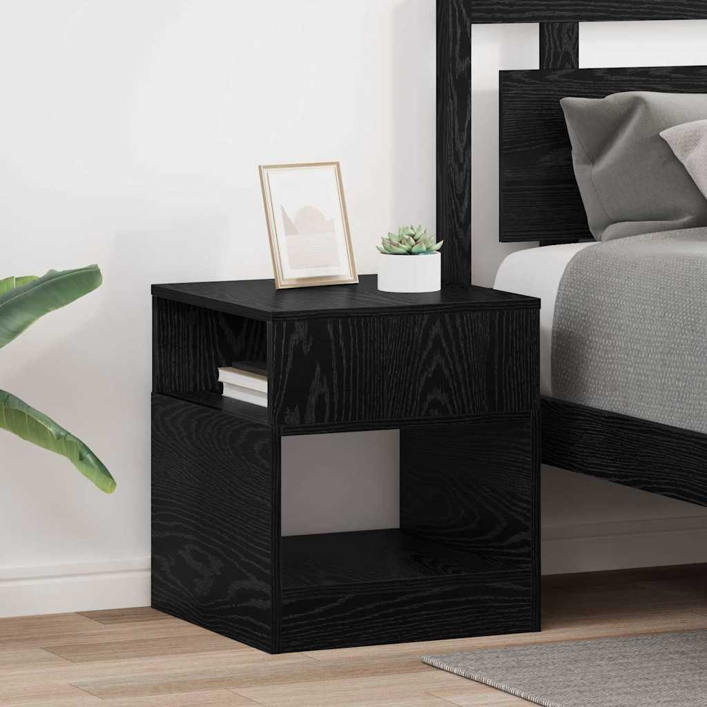 vidaXL Stolik końcowy 2 pcs Czarny Dąb 40,5 x 40 x 45 cm
