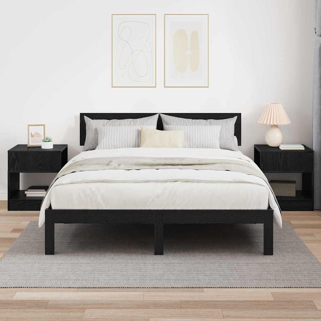vidaXL Stolik końcowy 2 pcs Czarny Dąb 40,5 x 40 x 45 cm